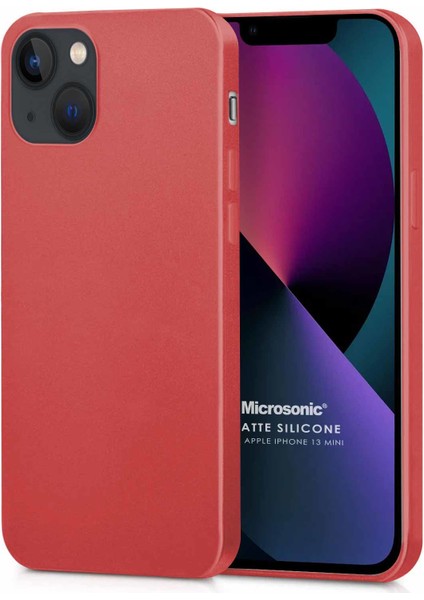 Matte Silicone Apple iPhone 13 Mini Kılıf Kırmızı