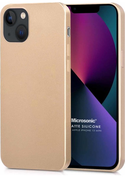Matte Silicone Apple iPhone 13 Mini Kılıf Gold