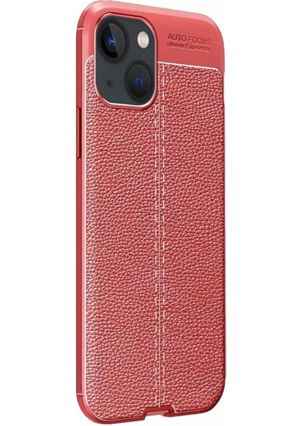 Apple iPhone 13 Mini Kılıf Deri Dokulu Silikon Kırmızı fiyatları