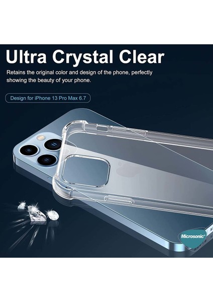 Apple iPhone 13 Pro Max Kılıf Shock Absorbing Şeffaf