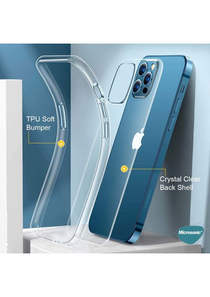 Apple iPhone 13 Pro Max Kılıf Transparent Soft Beyaz