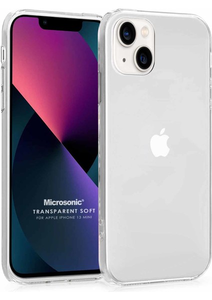 Apple iPhone 13 Mini Kılıf Transparent Soft Beyaz
