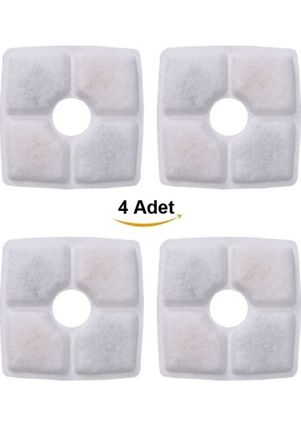 Otomatik Fıskiyeli Su Çeşmesi Kare Model Yedek Filtresi 4'lü