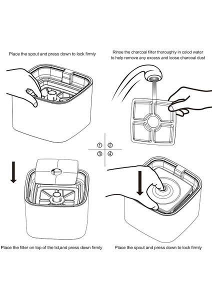 Otomatik Fıskiyeli Su Çeşmesi Kare Model Yedek Filtresi 4'lü modelleri