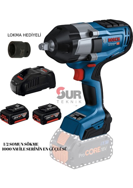 Professional Gds 18V-1000 Çift Akülü Darbeli Somun Sıkma Makinesi fiyatları