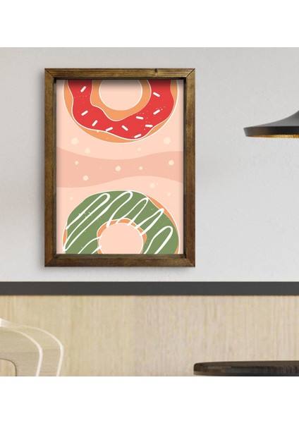 Gift Cafe & Bar & Restaurant Konseptli Doğal Masif Ahşap Çerçeveli Tablo 45X65CM-84