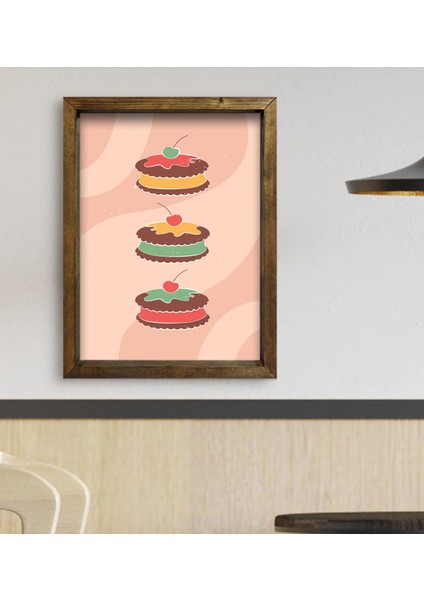 Gift Cafe & Bar & Restaurant Konseptli Doğal Masif Ahşap Çerçeveli Tablo 45X65CM-81