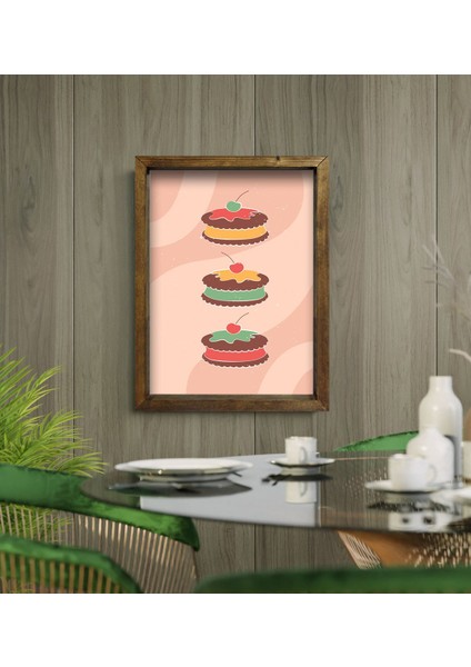 Gift Cafe & Bar & Restaurant Konseptli Doğal Masif Ahşap Çerçeveli Tablo 45X65CM-81 modelleri