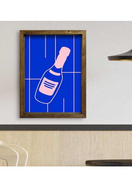 Gift Cafe & Bar & Restaurant Konseptli Doğal Masif Ahşap Çerçeveli Tablo 45X65CM-77