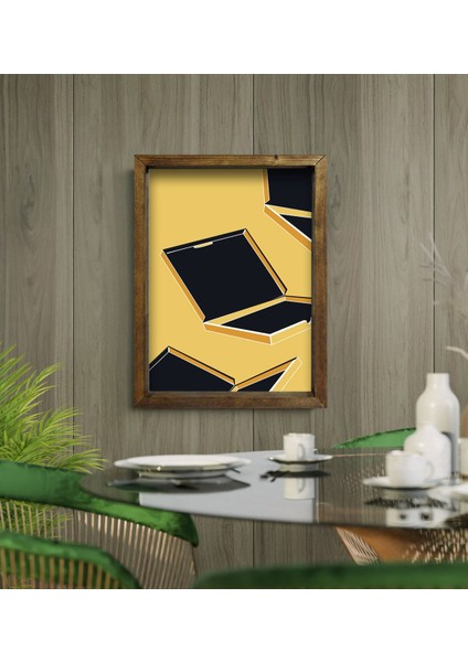 Gift Cafe & Bar & Restaurant Konseptli Doğal Masif Ahşap Çerçeveli Tablo 45X65CM-72 modelleri