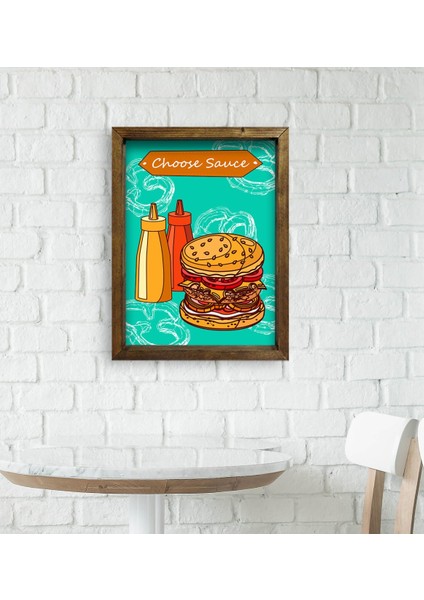 Gift Cafe & Bar & Restaurant Konseptli Doğal Masif Ahşap Çerçeveli Tablo 45X65CM-66 fiyatları