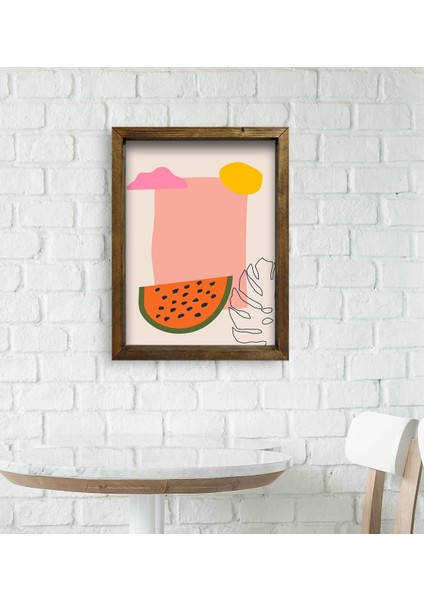 Gift Cafe & Bar & Restaurant Konseptli Doğal Masif Ahşap Çerçeveli Tablo 45X65CM-55 fiyatları