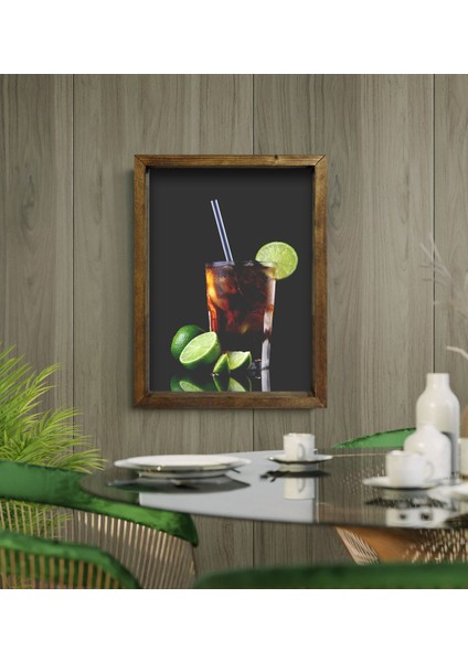 Gift Cafe & Bar & Restaurant Konseptli Doğal Masif Ahşap Çerçeveli Tablo 45X65CM-46 modelleri