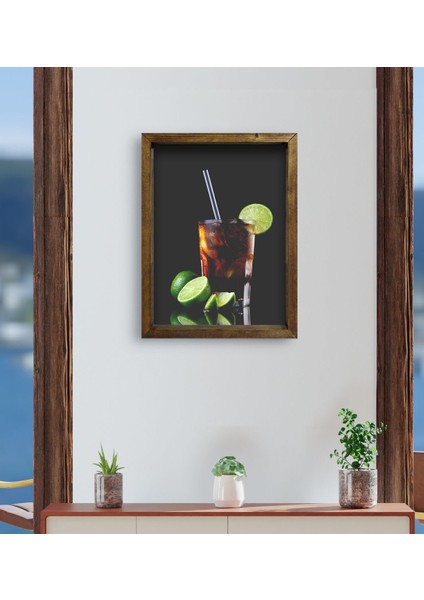 Gift Cafe & Bar & Restaurant Konseptli Doğal Masif Ahşap Çerçeveli Tablo 45X65CM-46 fırsatları