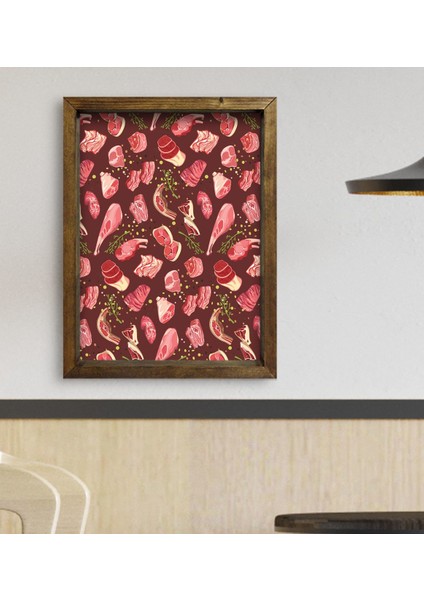Gift Cafe & Bar & Restaurant Konseptli Doğal Masif Ahşap Çerçeveli Tablo 45X65CM-41