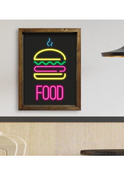 Gift Cafe & Bar & Restaurant Konseptli Doğal Masif Ahşap Çerçeveli Tablo 45X65CM-43