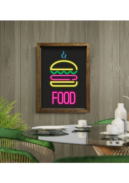 Gift Cafe & Bar & Restaurant Konseptli Doğal Masif Ahşap Çerçeveli Tablo 45X65CM-43 modelleri