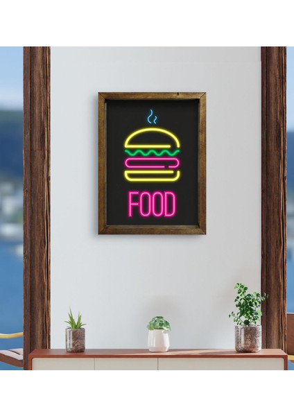 Gift Cafe & Bar & Restaurant Konseptli Doğal Masif Ahşap Çerçeveli Tablo 45X65CM-43 fırsatları