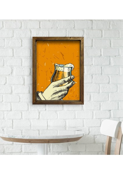 Gift Cafe & Bar & Restaurant Konseptli Doğal Masif Ahşap Çerçeveli Tablo 45X65CM-32 fiyatları