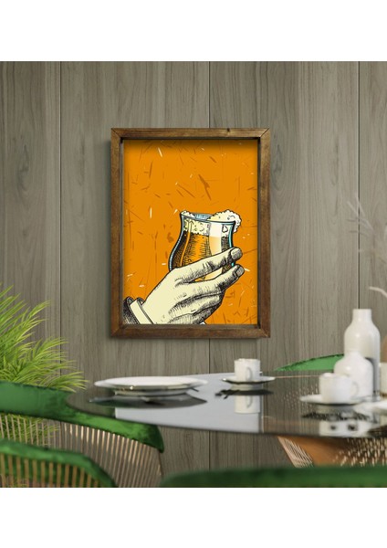 Gift Cafe & Bar & Restaurant Konseptli Doğal Masif Ahşap Çerçeveli Tablo 45X65CM-32 modelleri