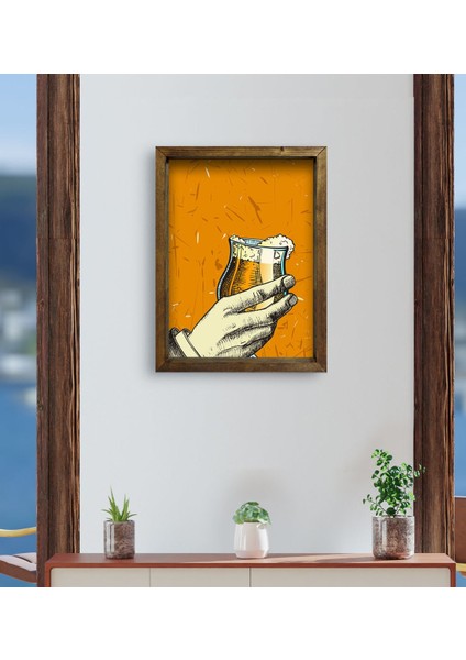 Gift Cafe & Bar & Restaurant Konseptli Doğal Masif Ahşap Çerçeveli Tablo 45X65CM-32 fırsatları
