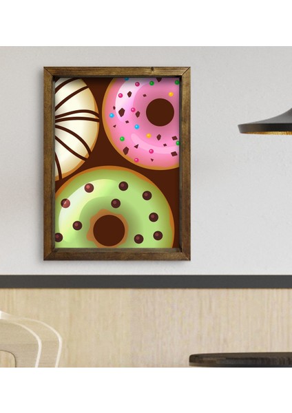 Gift Cafe & Bar & Restaurant Konseptli Doğal Masif Ahşap Çerçeveli Tablo 45X65CM-25