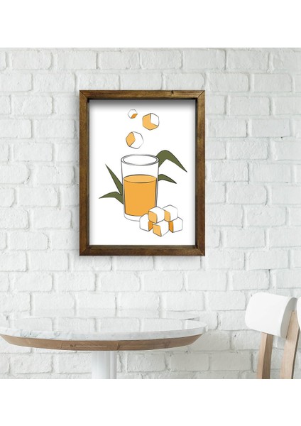 Gift Cafe & Bar & Restaurant Konseptli Doğal Masif Ahşap Çerçeveli Tablo 45X65CM-62 fiyatları