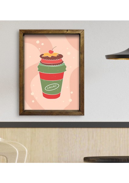 Gift Cafe & Bar & Restaurant Konseptli Doğal Masif Ahşap Çerçeveli Tablo-87 fiyatları