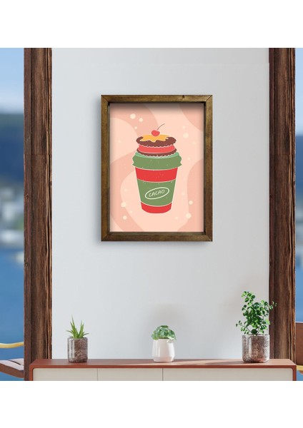 Gift Cafe & Bar & Restaurant Konseptli Doğal Masif Ahşap Çerçeveli Tablo-87 fırsatları