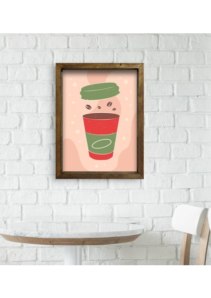 Gift Cafe & Bar & Restaurant Konseptli Doğal Masif Ahşap Çerçeveli Tablo-82 modelleri