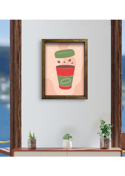 Gift Cafe & Bar & Restaurant Konseptli Doğal Masif Ahşap Çerçeveli Tablo-82 fırsatları