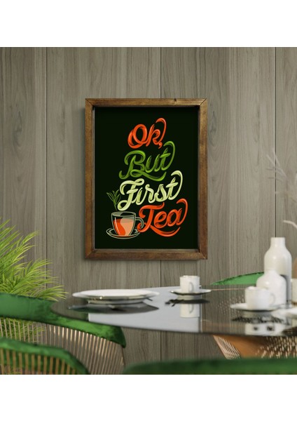 Gift Cafe & Bar & Restaurant Konseptli Doğal Masif Ahşap Çerçeveli Tablo-89