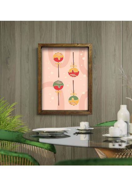 Gift Cafe & Bar & Restaurant Konseptli Doğal Masif Ahşap Çerçeveli Tablo-86