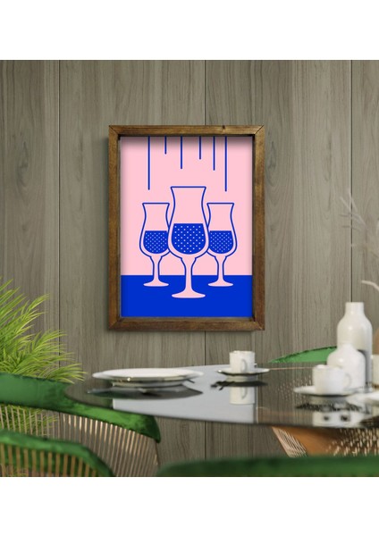 Gift Cafe & Bar & Restaurant Konseptli Doğal Masif Ahşap Çerçeveli Tablo-80