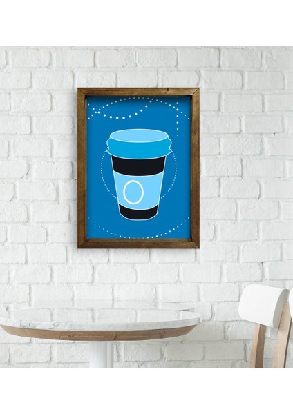 Gift Cafe & Bar & Restaurant Konseptli Doğal Masif Ahşap Çerçeveli Tablo 45X65CM-70 fiyatları