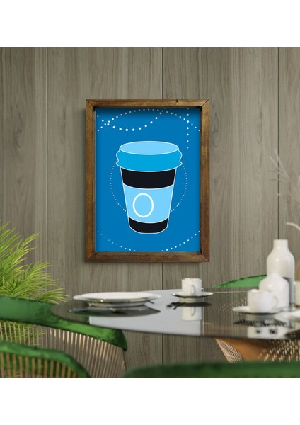 Gift Cafe & Bar & Restaurant Konseptli Doğal Masif Ahşap Çerçeveli Tablo 45X65CM-70 modelleri