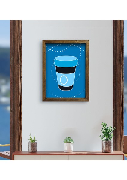 Gift Cafe & Bar & Restaurant Konseptli Doğal Masif Ahşap Çerçeveli Tablo 45X65CM-70 fırsatları