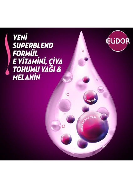 Superblend Saç Bakım Şampuanı Esmer Parlaklık Vitamin E Chia Tohumu Yağı Melanin 650 ML