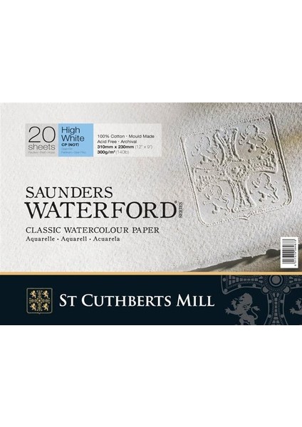Waterford Cold Pressed High White Blok 20 Yaprak 300G 23X31CM