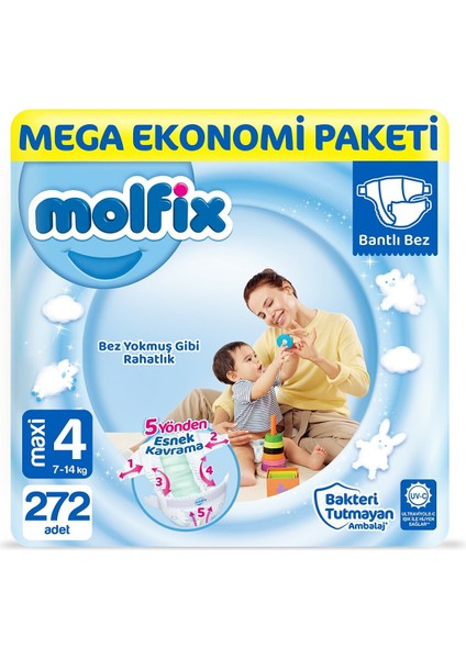 Bebek Bezi Comfort Fix Ultra Avantaj Paketi Maxi 4 Beden 272 Adet