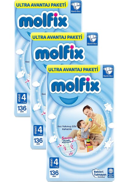Bebek Bezi Ultra Avantaj Paketi 4 No 136 Lı x 3