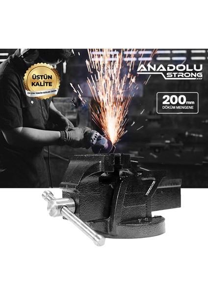Büyük Boy 200MM 8" Dövme Çelik Sabit Tezgah Masa Mengenesi modelleri