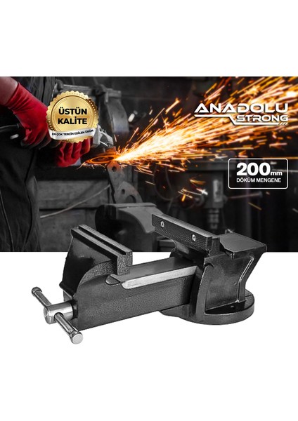 Büyük Boy 200MM 8" Dövme Çelik Sabit Tezgah Masa Mengenesi fırsatları