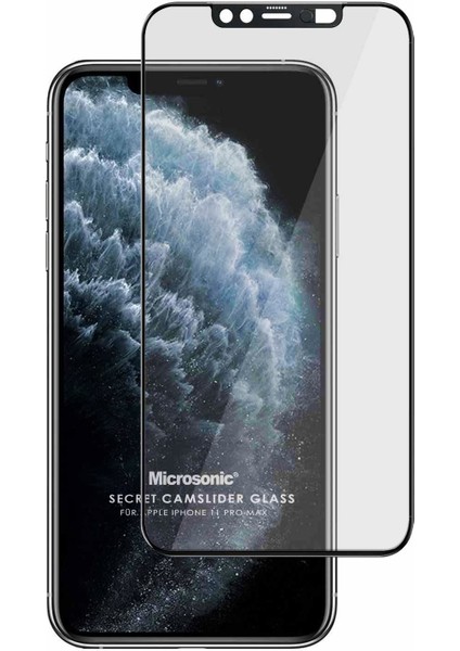 Apple iPhone 11 Pro Max Secret Camslider Glass Cam Ekran Koruyucu Siyah