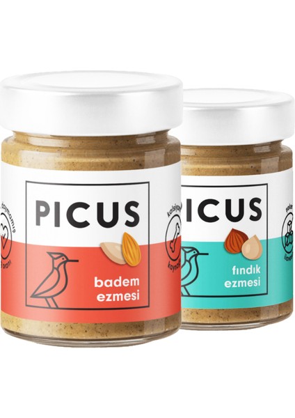 Badem Ezmesi 195 gr + Fındık Ezmesi 195 gr