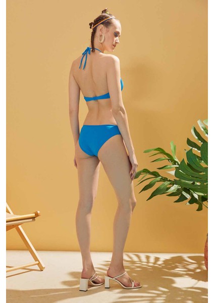 Turkuaz Büzgülü Bikini Takımı fiyatları