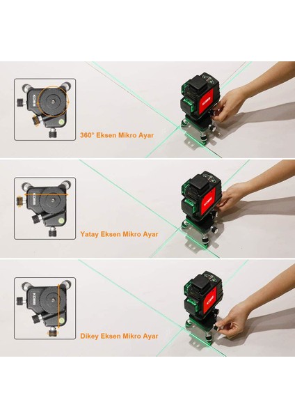 Kobb Kbl2 Üç Eksenli Hassas Ayarlanabilir Lazer Hizalama Tripodu