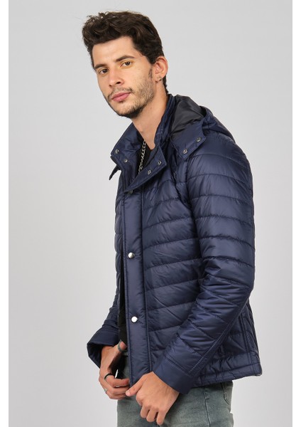 Erkek Kapüşonlu Mont 4927100 Indigo