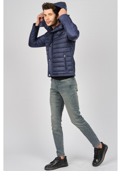 Erkek Kapüşonlu Mont 4927100 Indigo