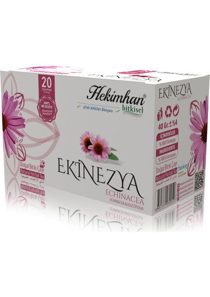 Ekinezya 20'li Süzen Poşet Çay Sallama Bitki Çay, Demleme Bitki Çayı